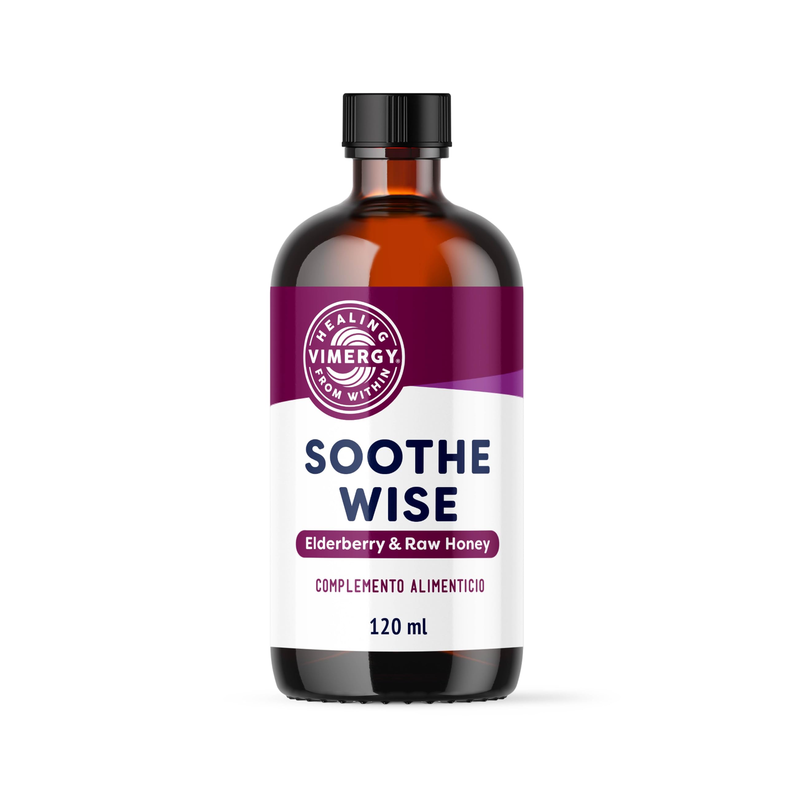 Vimergy Soothe Wise – Fórmula de extracto de saúco de rápida absorción con fórmula de miel orgánica cruda – Kosher (120 ml)