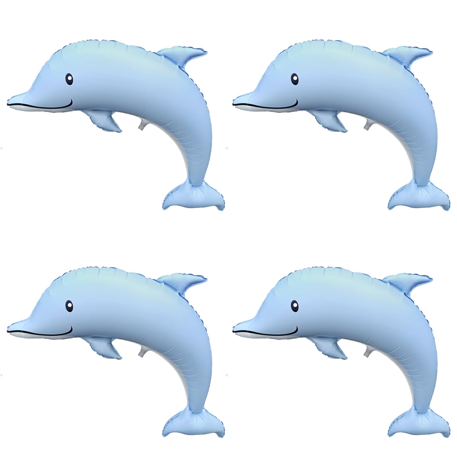4Pcs Large Dolphin Balloons, 46 Inch Ocean Animals Foil Mylar Balloons,Sea Animal Balloons for Kids Birthday Themed Party Decorations Inflatable Pool Toy Beach Aquatic Themed Decor Birthday Party