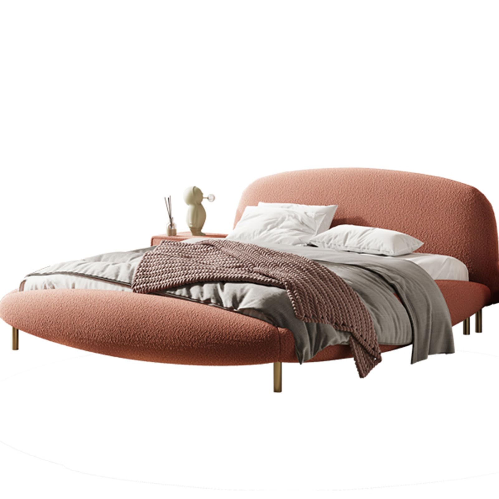 King Size Modern Bed Set Upholstered Platform Bed Frame Thick Padded Headboard with Headboard and Lift Up Storage
