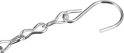 Miniatura 3 de Outus Cadena colgante para colgar comederos de pájaros, bañeras para pájaros, macetas y linternas, paquete de 4 (35 pulgadas, plateado)