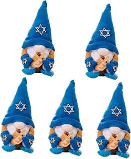 HOMSFOU 5 Pçs Enfeite De Mesa Anão Judeu Acessórios De Mesa De Pelúcia Brinquedos De Hanukkah Artigos De Festa De Hanukkah Feliz Decoração De Hanukkah Ornamento De Gnomo Ornamento De