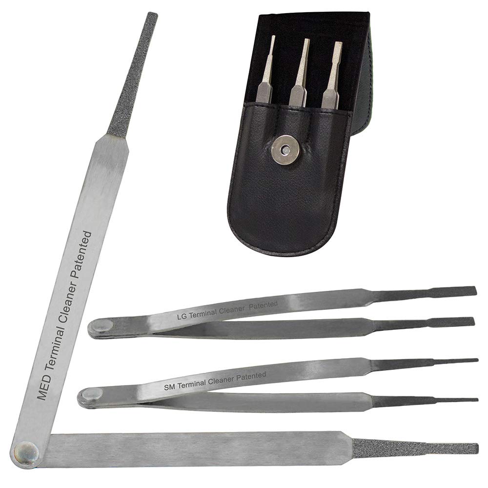 Patented 3-Piece Diamond-Tip Electrical Terminal Cleaner Kit with Premium-Quality Holster