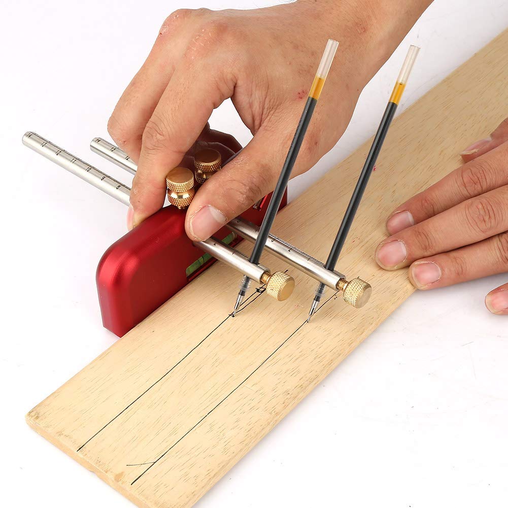 Carpintería Marcador de madera Ajustable Aleación de aluminio Burbujas de dos niveles Trabajos en madera Dibujar línea Herramienta