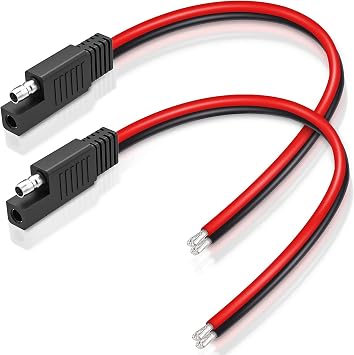 ELECTOP SAE Connector Extension Cable, SAE Quick Connector Disconnect Plug Power Automotive Extension Cable Solar Panel Cable Wire2 Pack