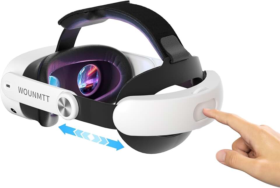 Head Strap for Oculus Meta Quest 3S Quest 3, Fashion Adjustable Comfort Enhanced Support VR Headset Accessories Strap No Battery Reduce Facial Stress and Gaming Immersion