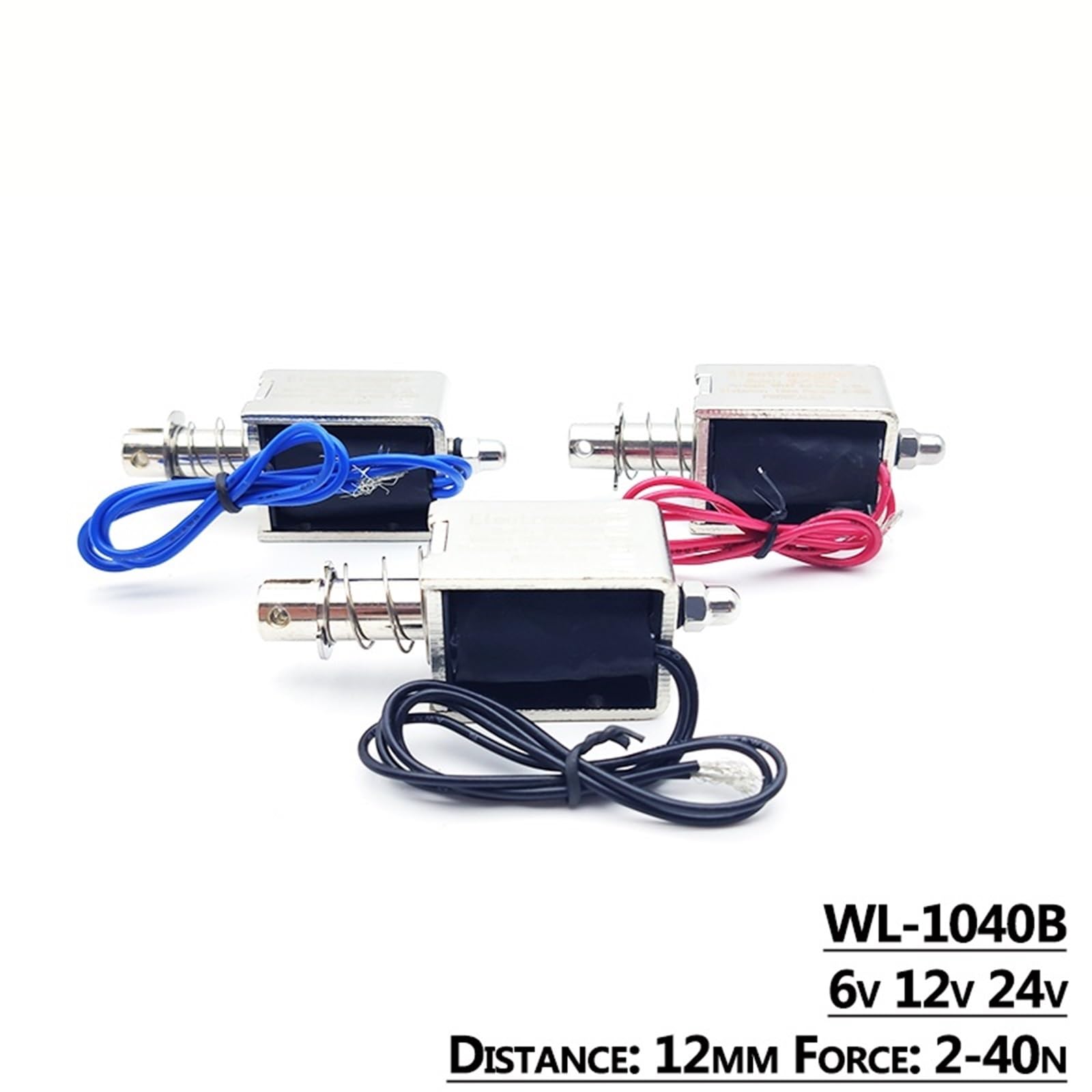 Elettromagnete a solenoide push pull tipo WL-1040B 6V 12V 24V Forza di spinta 2-40N 12mm Telaio aperto Magnete elettrico lineare 1 pz(12V)