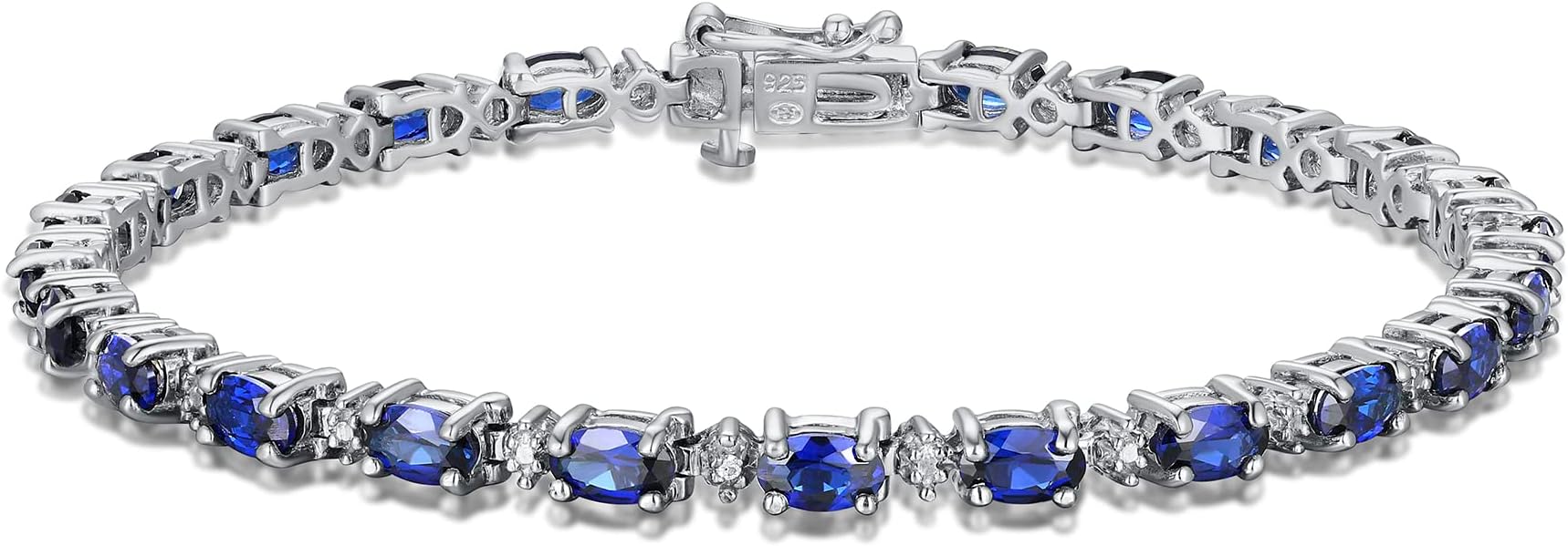 Silver Rhodium Plated Birthstone Tennis Bracelets for Women