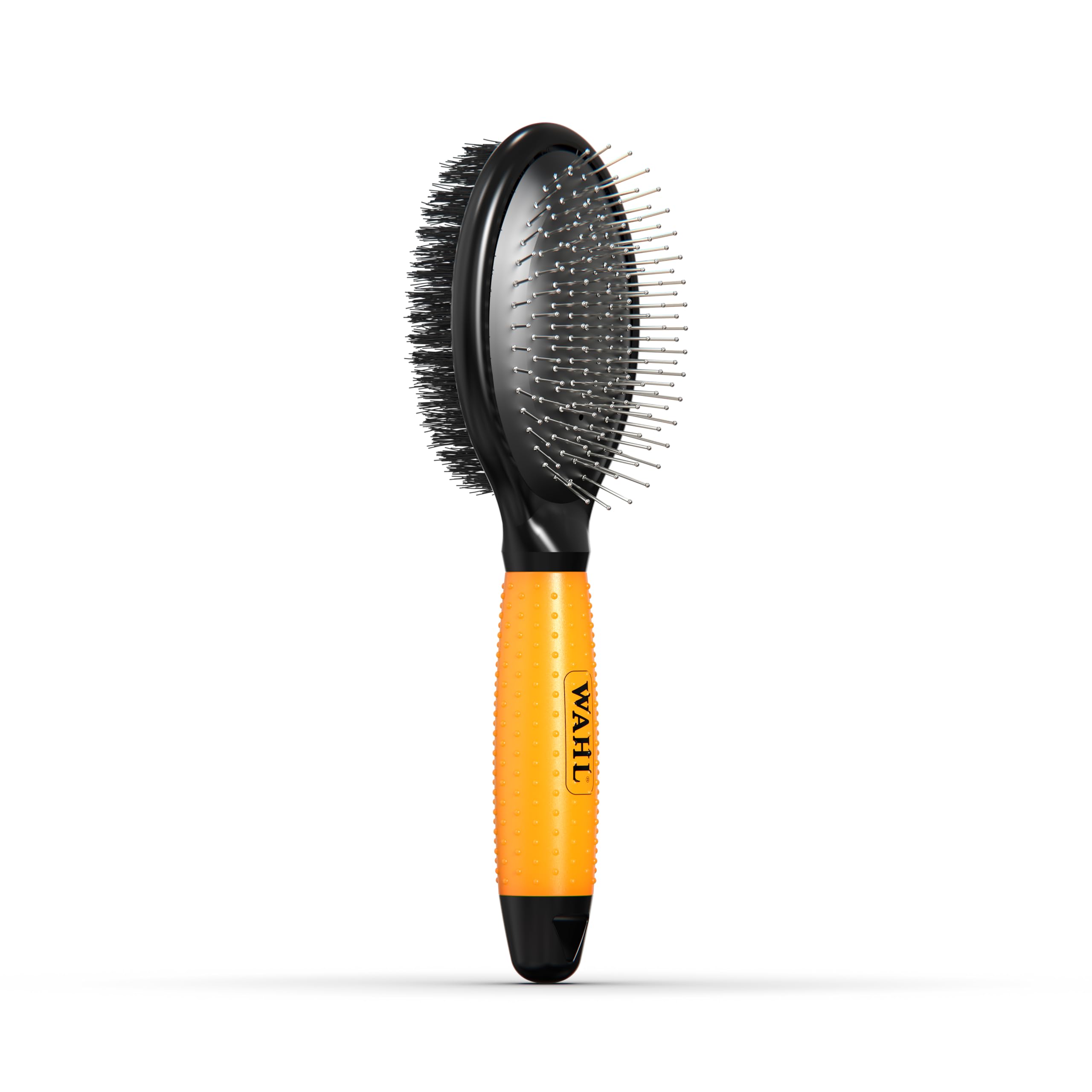 WAHL Two-Sided Brush Soft Detangling Brush with Barbs and Bristles, Pet Grooming Tools, Remove Dead Hair and Straighten Coat, Comfortable Handle, Orange