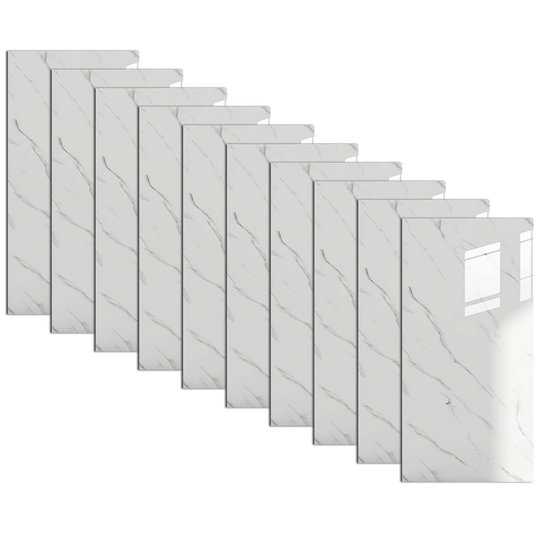 Autocollant carrelage en PVC pour rénover un mur de douche abîmé sans travaux