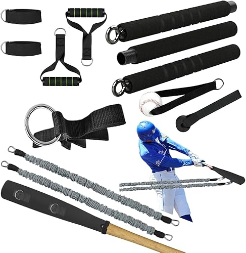 Miniatura 8 de Davllin Entrenador de resistencia de béisbol, ayuda de entrenamiento para lanzadores de béisbol y sóftbol, empuñaduras intercambiables para