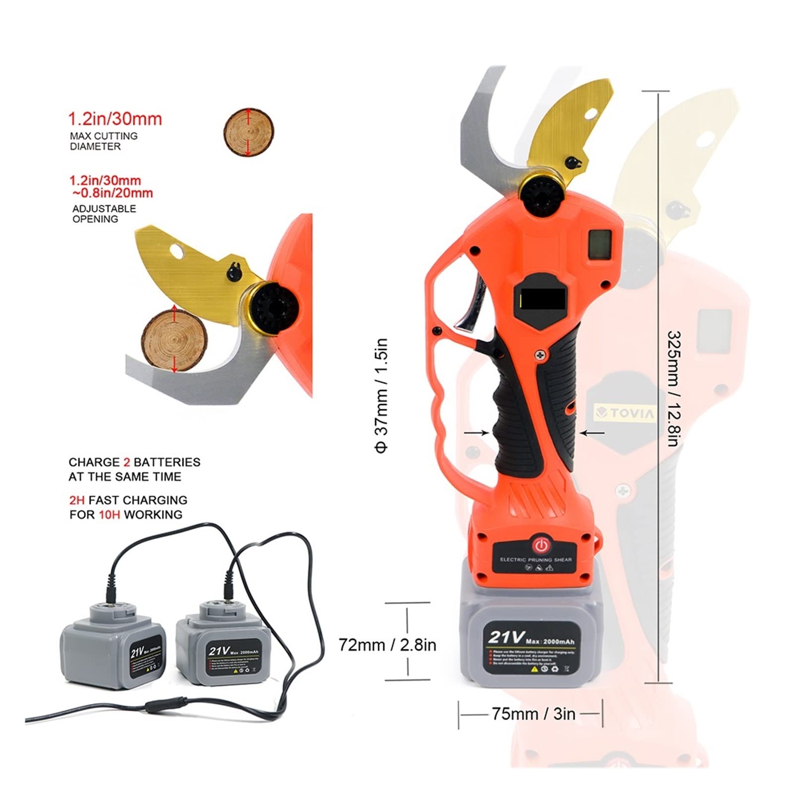Sekatory Elektryczne 21V bezprzewodowy sekator ścinanie drzewa owocowe przycinanie Bonsai elektryczne gałęzie drzew Cutter 1.9m chowany przedłużacz(Shears pole(Box))