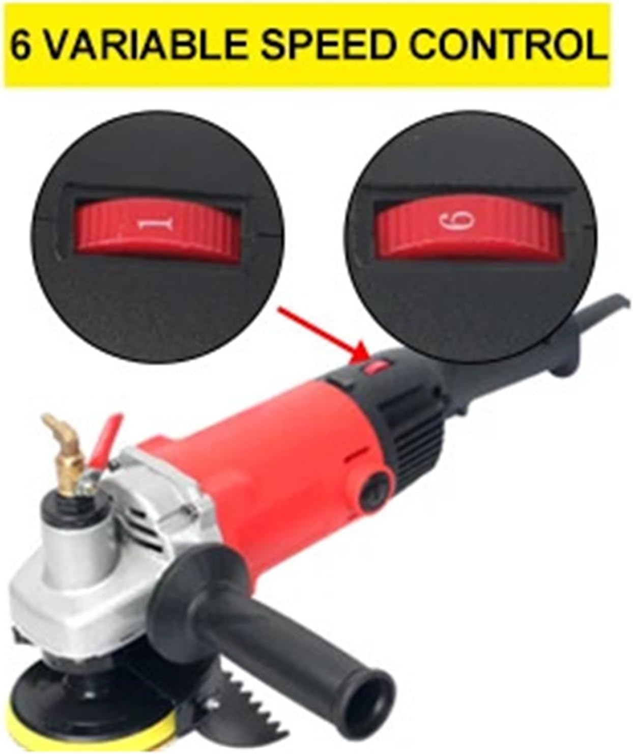 Polisher 1400W with Leakage Protection,4 Inch Stone Wet Buffer Grinder Machine Variable Speed for Granite Concrete Floor Counter Multi-Function