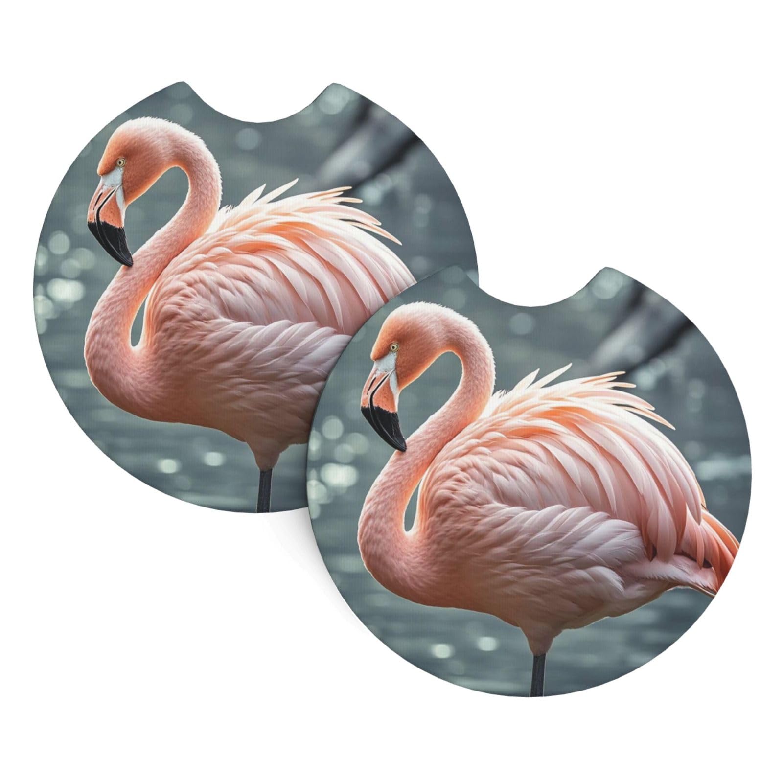 2 Pack Car Cup Holder Coasters 2.7 Inch Universal Anti-Slip Shockproof Car Cup Holder Insert Flamingo Car Coasters Drink Coasters Cup Holder Coasters for Car Accessories