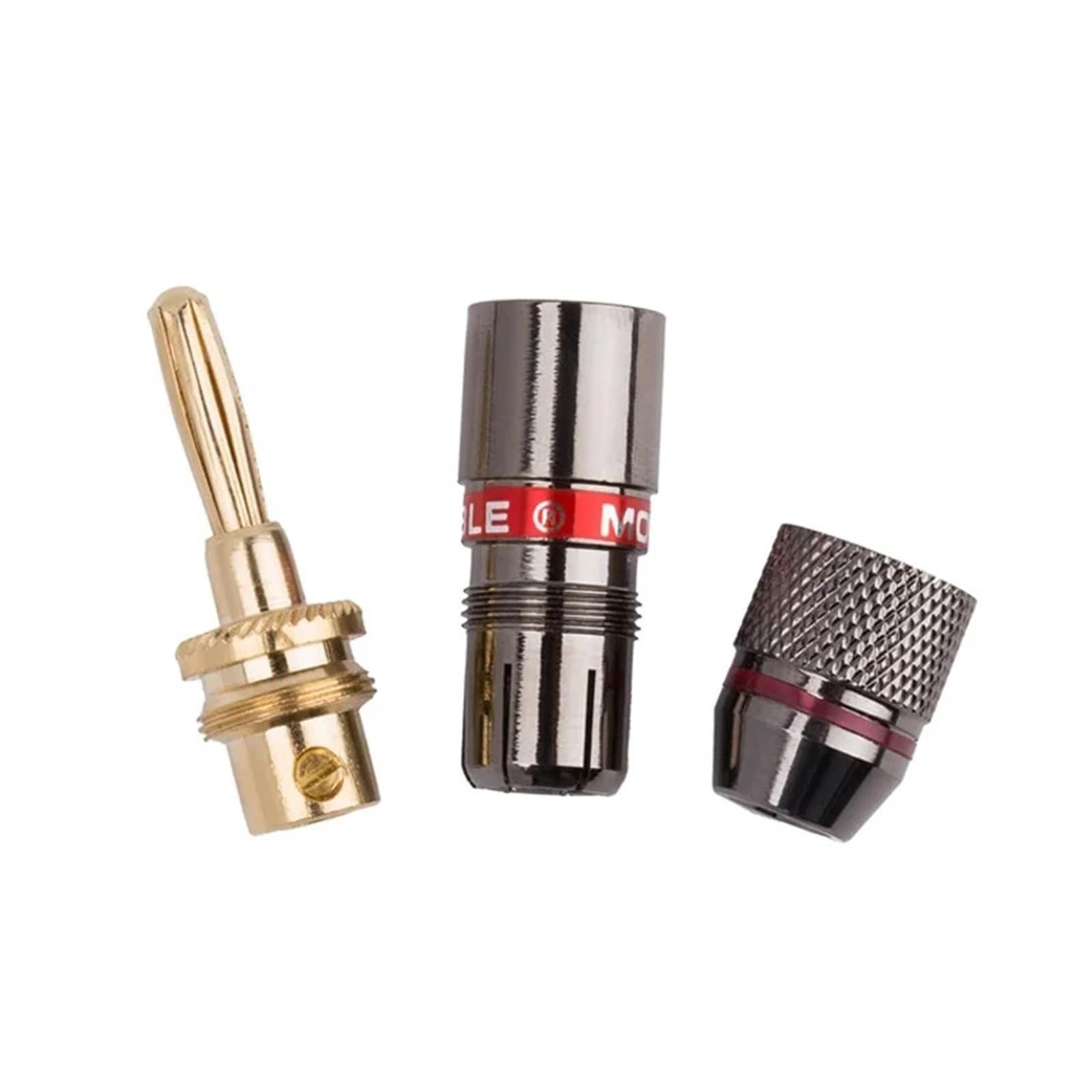 10 sztuk pozłacanych 24 K wtyków bananowych 4 mm z nakrętką do gniazda audio, wtyczka głośnikowa Gun Metal (5 Red 5 Black)