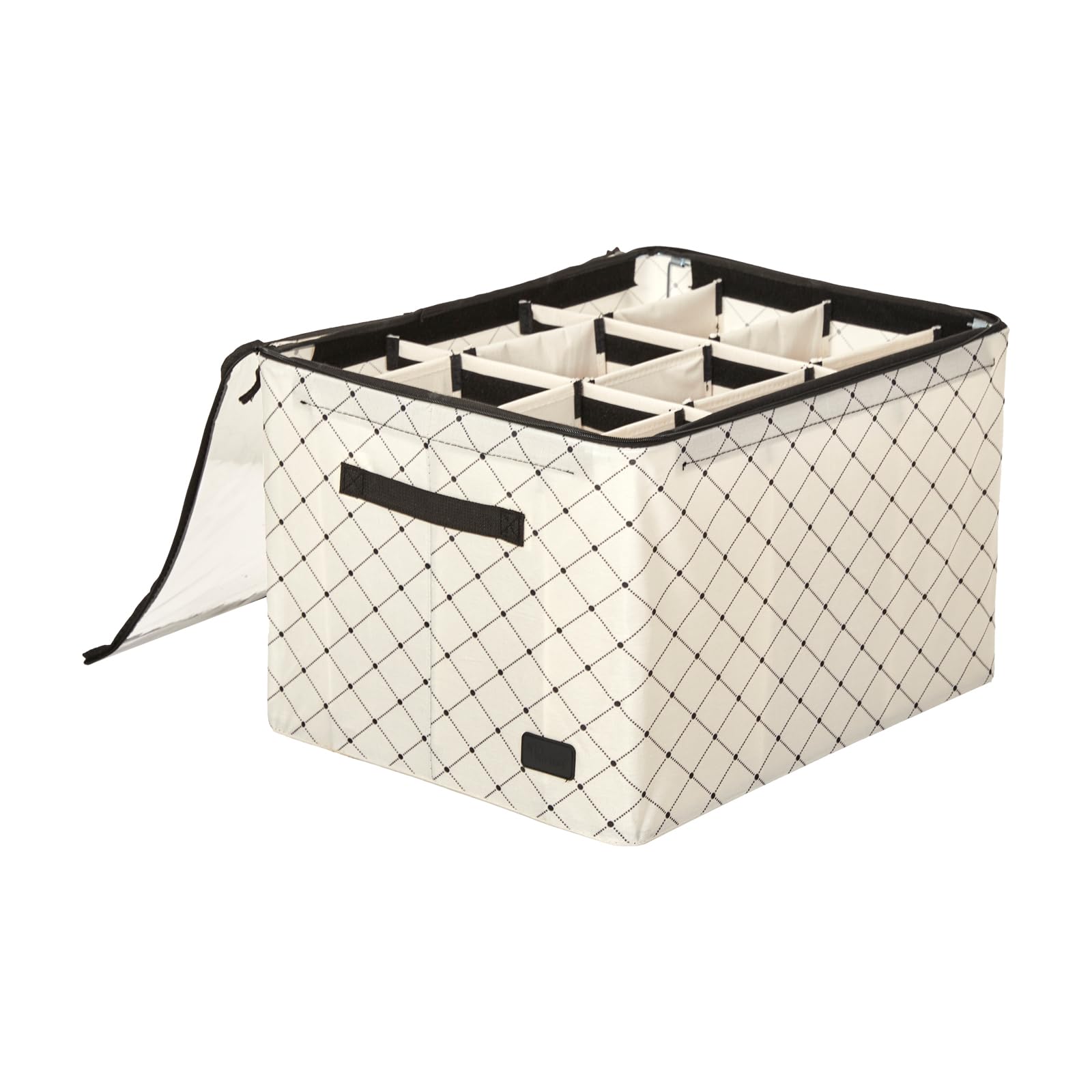 Periea 'Vera' Shoe Storage Box Organiser for Wardrobe, Fits 12 Pairs - Space Saving Shoes Holder with Clear Lids, Stackable Large Shoe Box Storage Containers - Black Dot