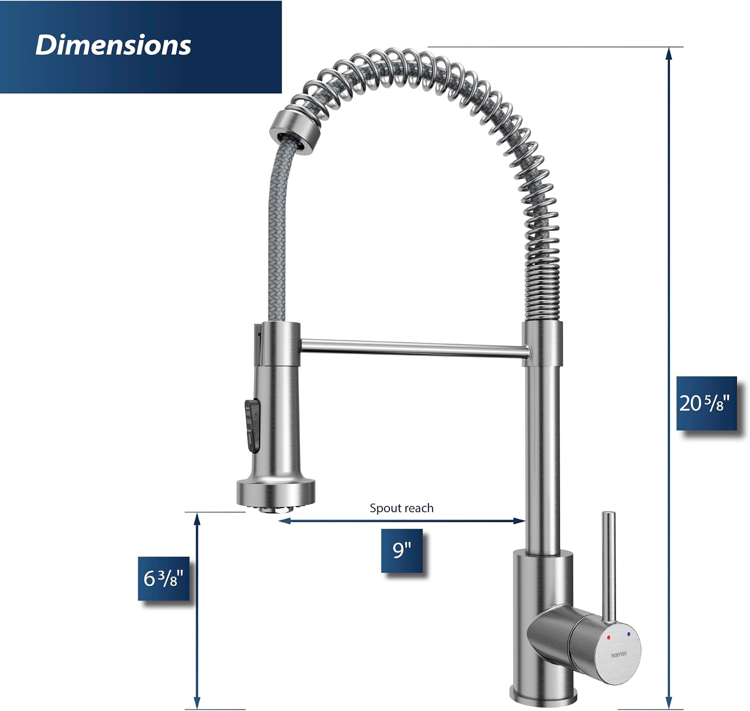Karran Loxton Touchless Single-Handle Pull-Down Sprayer Kitchen Faucet in Stainless Steel