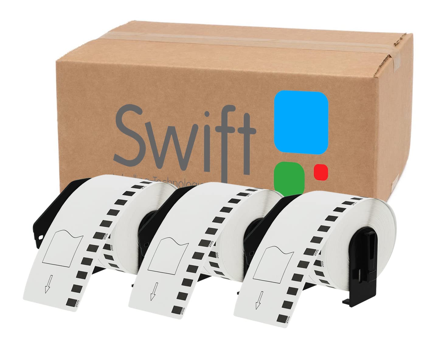 Swift 2 x Compatible DK-22210 29mm x 30.48m White Thermal Continuous Paper Tape Labels Compatible with Brother QL-1100 QL-1060N QL-570 QL-580 QL-700 QL-710W QL-800 QL-810W QL-820NWB Printers — image 1