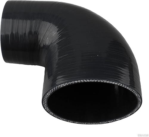 Miniatura 9 de ID 2.5" a 4" (2.480 in a 4.016 in), acoplador reductor de codo de 90 grados, longitud de la pierna 3.5" (90mm), grosor de pared 0.2" (5mm), 4 capas