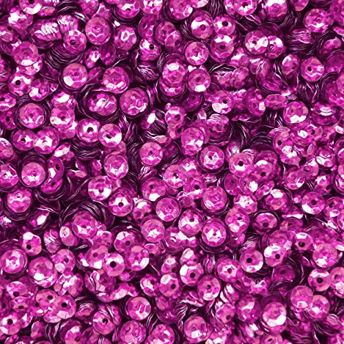 6mm Cup Sequins Orchid Pink Hologram Glitter Sparkle Metallic Medium Hole Made in USA