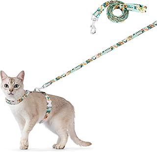 Supet Cat Harness and Leash Set for Walking, Cat Harness Escape Proof with Large Adjustment Range, Easy Control Cat Leash and Harness Set for Medium Large Kitten
