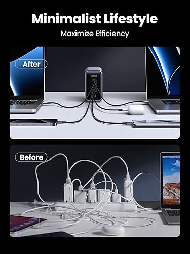 Miniatura 8 de UGREEN Nexode Cargador USB C GaN de 300W, Estación de Carga de Escritorio de 5 Puertos Compatible con MacBook Pro/Air, Dell XPS, iPhone 17/16/15