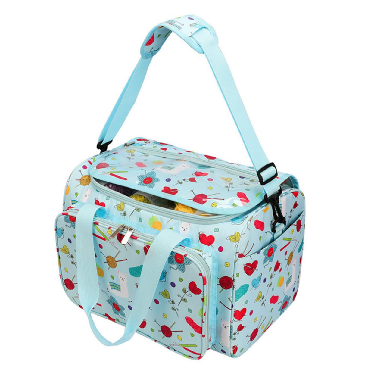Wolltasche zur Aufbewahrung Garnhaltertasche Haushaltstasche für Strickzubehör Aufbewahrungsbeutel aus Robustem Material mit Reißverschluss Geeignet für Diy-projekte