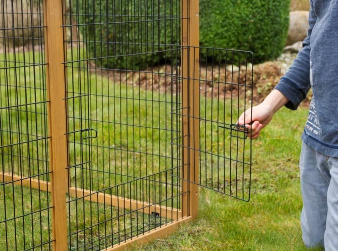 Kerbl Pet Freigehege mit Ausbruchsperre, Freigehege, Auslauf, 220x115x75cm, Spießtanne, Hasen, Kaninchen, Kleintiere, überdacht