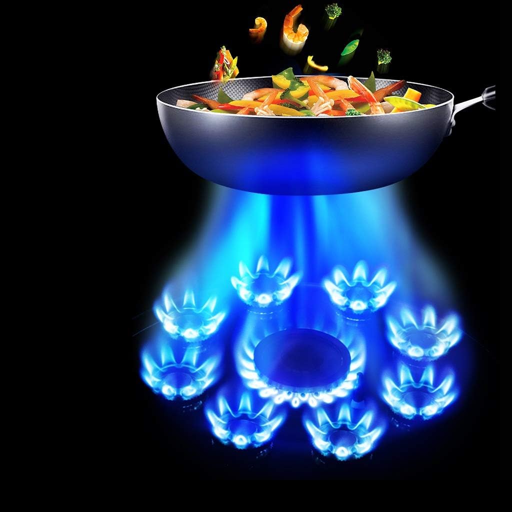 Gas Hob Cooker Black Glass Built-in Gas Cooktop|Table-Top Single Burners|5.2KW Fierce Fire|Thermocouple Flameout Protection [Energy Class A] (Color : Silver-1 Size : LPG) (Black1 NG)