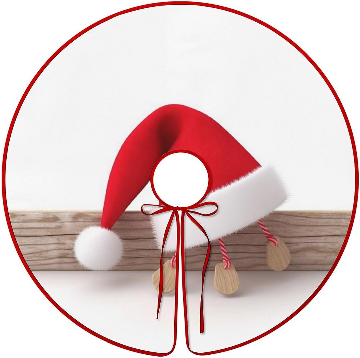 Christmas Tree Skirt 36 Inch Christmas Hat Xmas Tree Skirt Ornament Christmas Tree Collar for Merry Christmas Party Winter Holiday Christmas Tree Mat Decoration