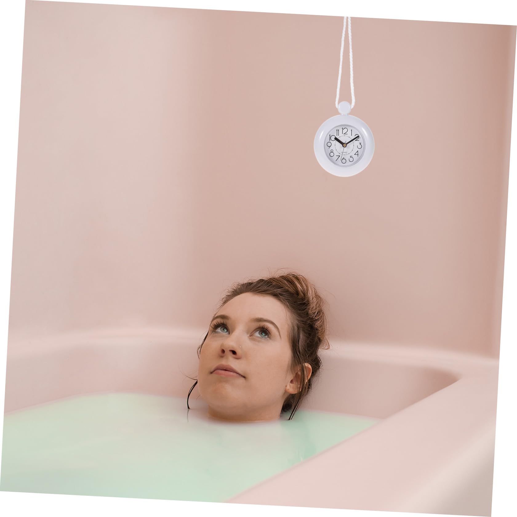 Garneck Orologio da parete per bagno impermeabile con design sospeso leggero, ideale per la decorazione di doccia sauna e piscina a batteria