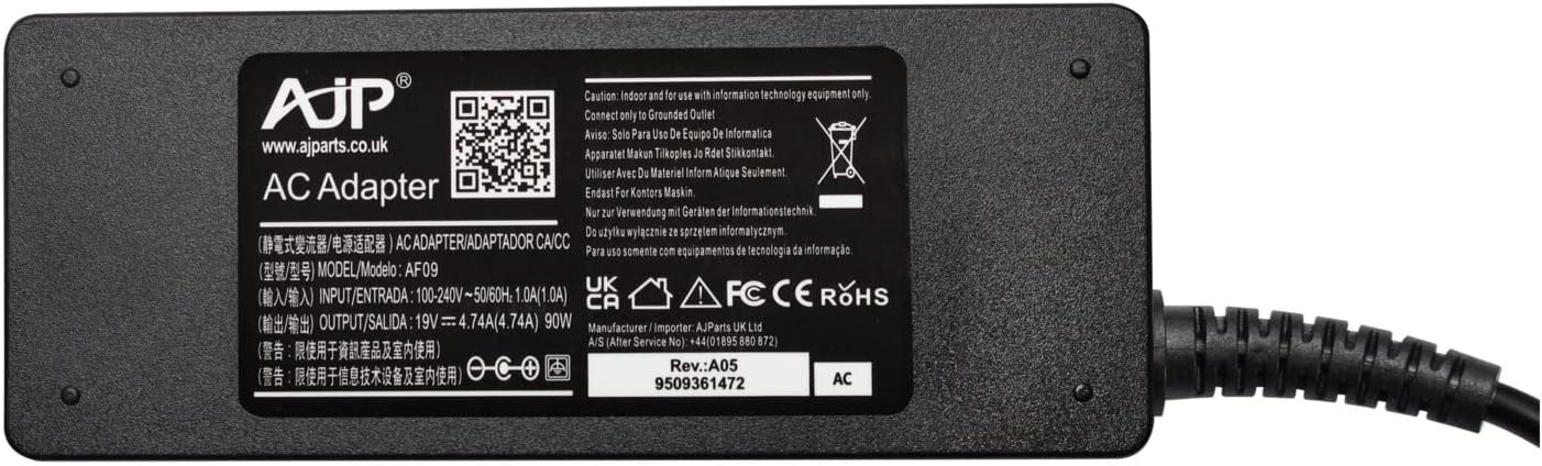 90W AC Adapter Laptop Charger Replacement For HP Compaq 6710b 6715b 6715s 6735s 6830s 6910p 6930p Probook 6360b 6450b 6460b 6550b 6555b 6560b Notebook Power Supply Plug Cord - 19V 4.74A