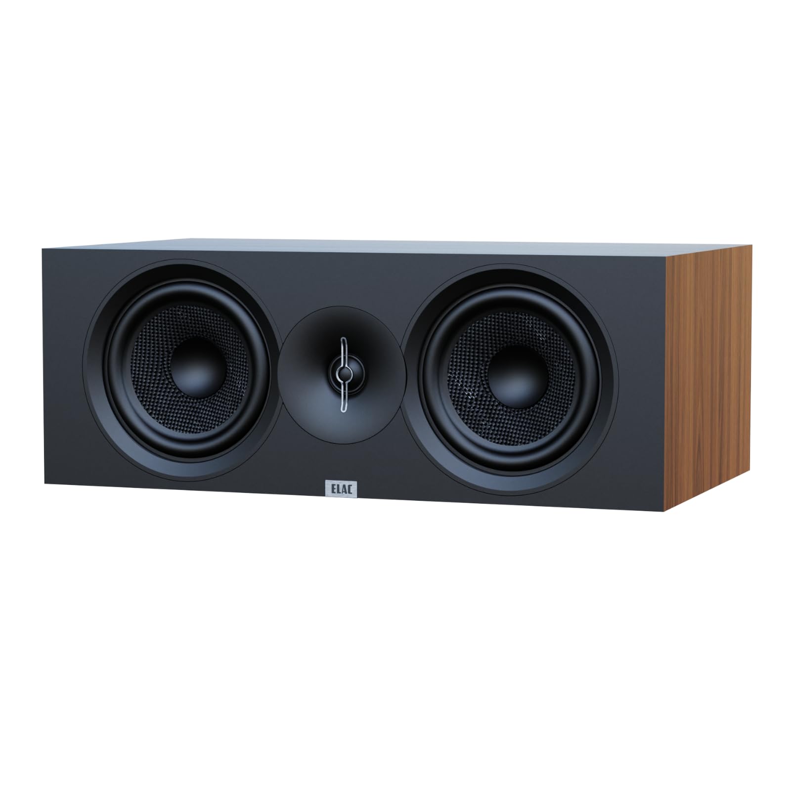 ELAC Debut 3.0 DC63-WN Center Channel Speaker, Walnut - 1” Aluminum Dome Tweeter & Dual 6.5” Aramid Fiber Woofers - 2-Way Bass Reflex - 50Hz to 38KHz Response
