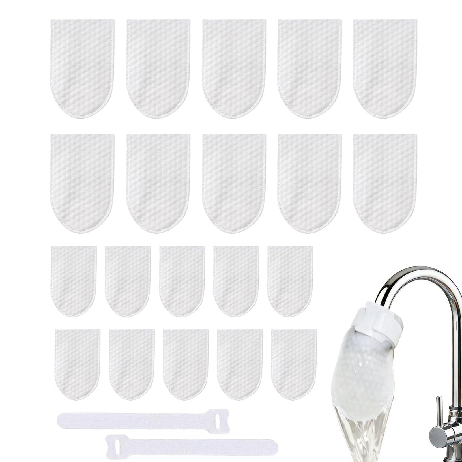 Confezione da 20 sacchetti universali per filtro dell'acqua del rubinetto, a prova di schizzi, ricambio per cucina, bagno, camper e lavanderia, efficace filtro per sedimenti per rubinetti domestici e