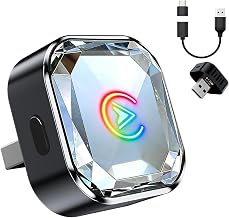 GemCoo Apple Wireless & Android Auto Wireless Carplay - 2-in-1, USB-C, BT 5.4, Quick Reconnect ~5s, for Cars with Wired Carplay, Compatible with iOS 10+/Android 11+ (Silver)