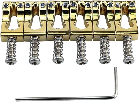 السروج جسر الغيتار 10.8 mm سبائك الزنك Tremolo جسر السروج متوافق مع 6 سلسلة الحاجز سترات St Tele Telecaster قطع غيار الغيتار الكهربائي الذهب
