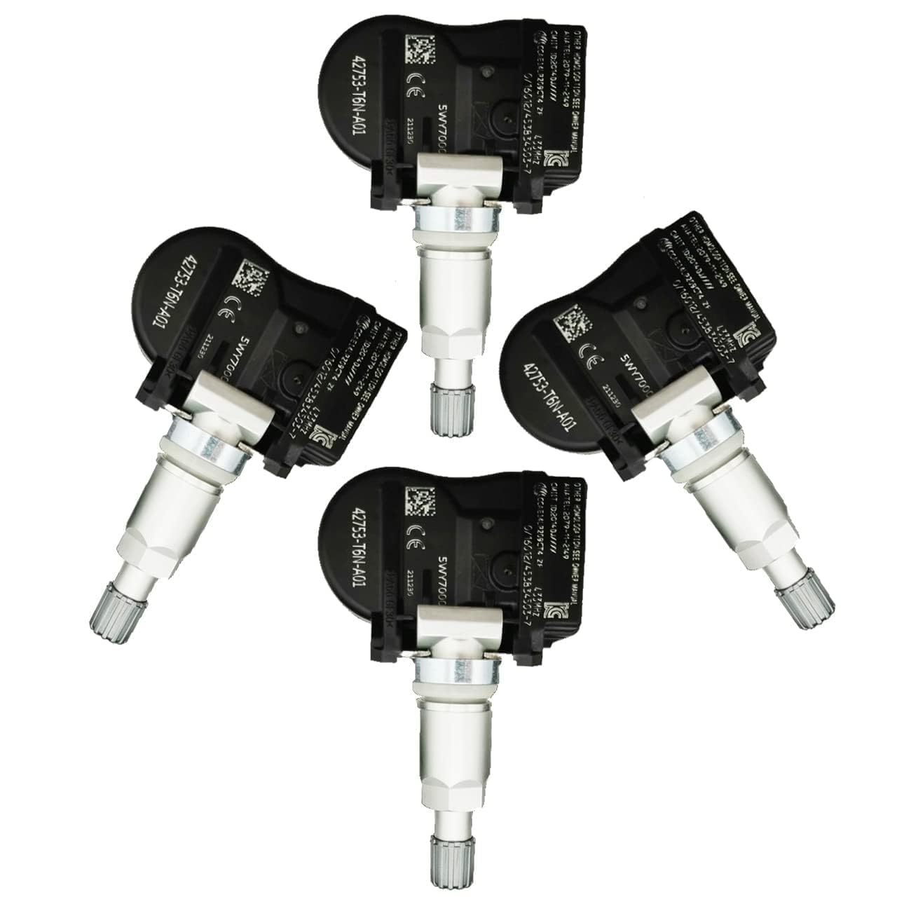 Programmed Tire Pressure Monitoring System (TPMS) Sensor 433MHz Compatible with 2016-2022 NSX RDX TLX ILX Odyssey Passport Pilot Ridgeline Replace# 42753-T6N-A01 Set of 4