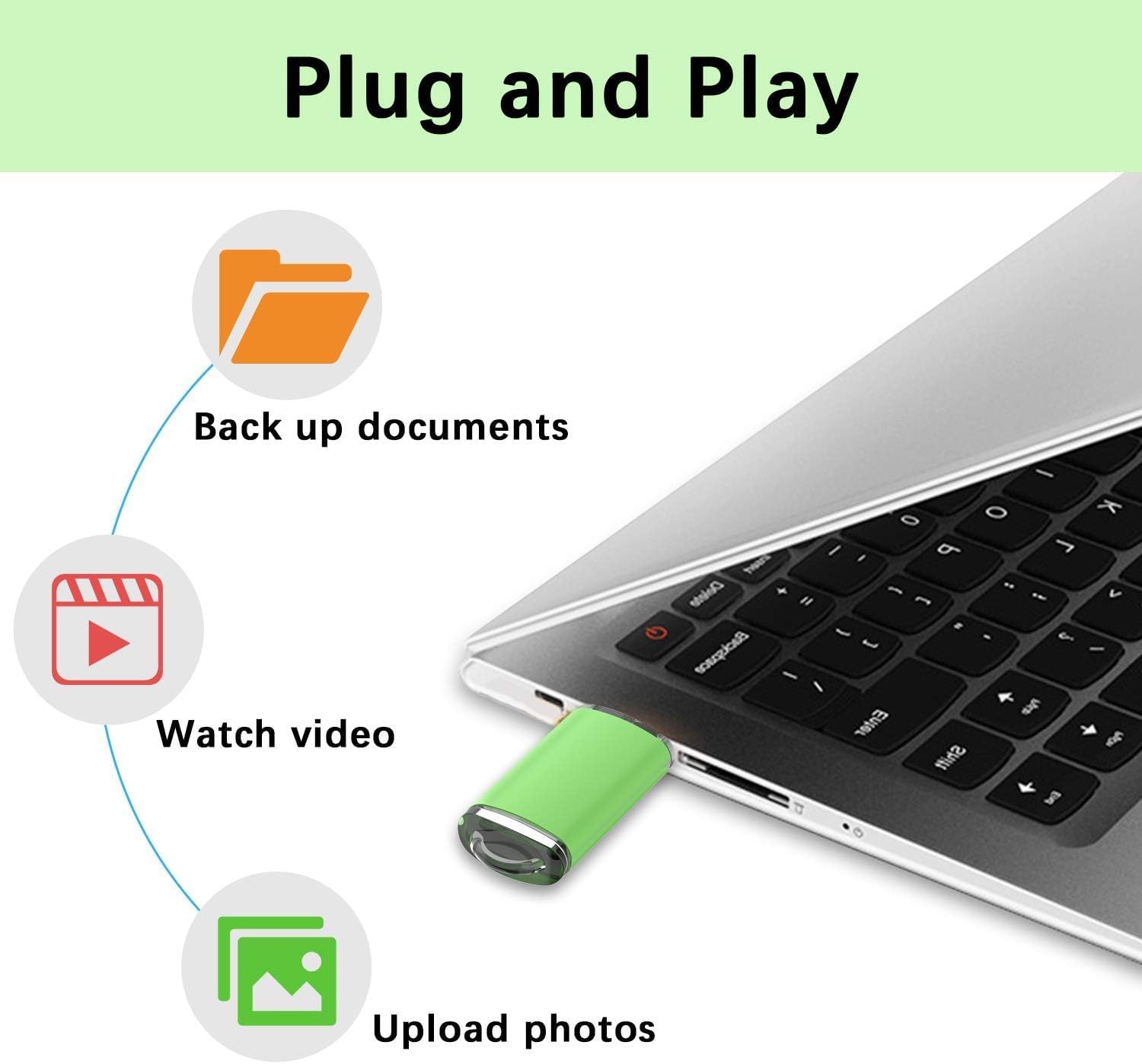 K&ZZ 128G Flash Drive USB 3.0 Thumb Dive Memory Stick Data Storage USB Stick with LED Indicator Light Zip Drive Jump Drive