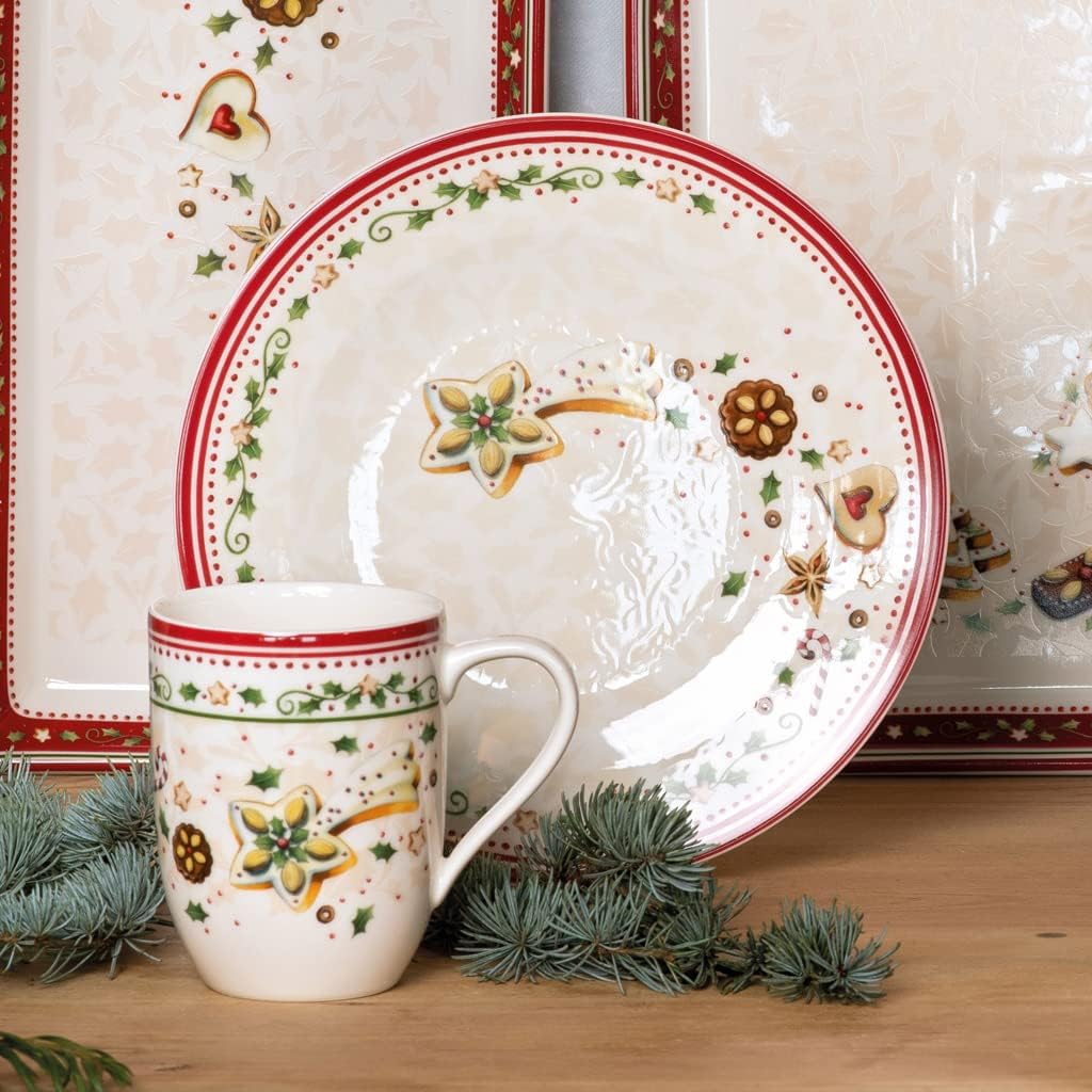 Villeroy & Boch Winter Bakery Delight Falling Star Mug, 11.5 oz, Premium Porcelain, Made in Germany, Multi Color