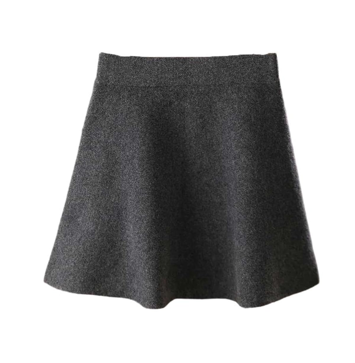 Womens Mini A-Line Wool Skirt with Elastic Waist for Urban Commute and Business Casual Wear Skirts