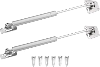 2 Pack Gas Strut, Slow Down Lift Stay Support, Hinge Spring, Soft Close Hinges for Kitchen Cabinet Hinges Cupboard Door Toy Box, Heavy Duty Lid, Silver Electroplating, 100N