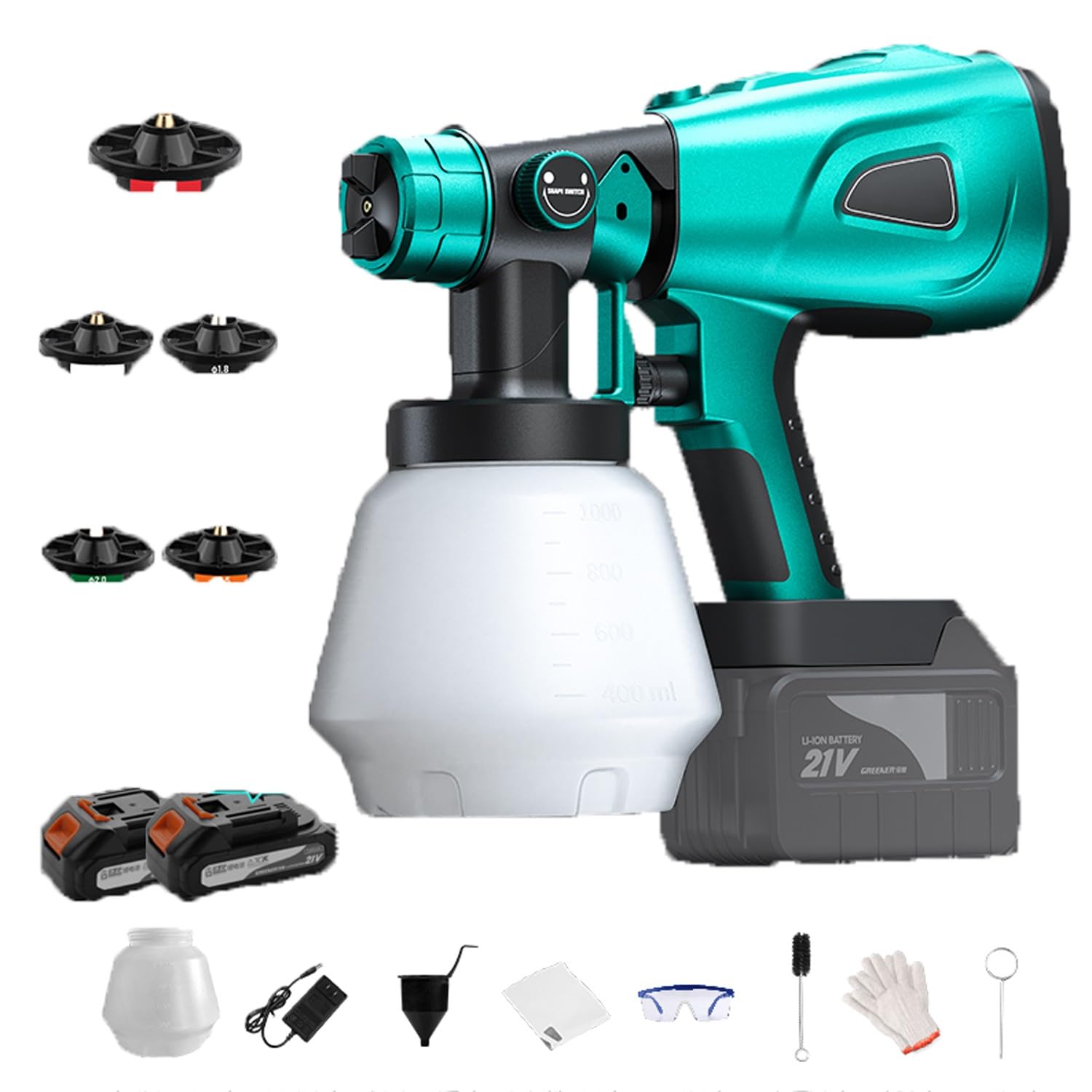 "Spruzzatore di vernice Spruzzatore elettrico con viscosit�� massima 100 DIN/s, controllo del flusso di aria e vernice regolabile, 3 modalit�� di spruzzatura(Color:d)"