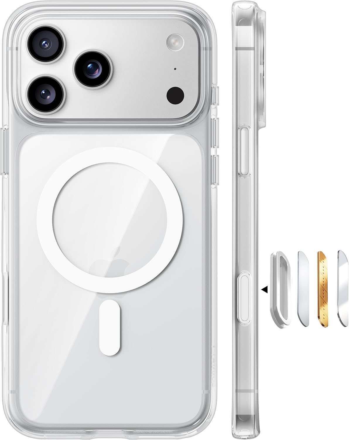 TORRAS Stronger Magnetic & Shockproof for iPhone 17 Pro Case, Fit for MagSafe, Military Grade Drop Protection, Camera Control, DIY Button, Slim for iPhone 17 Pro Case Clear