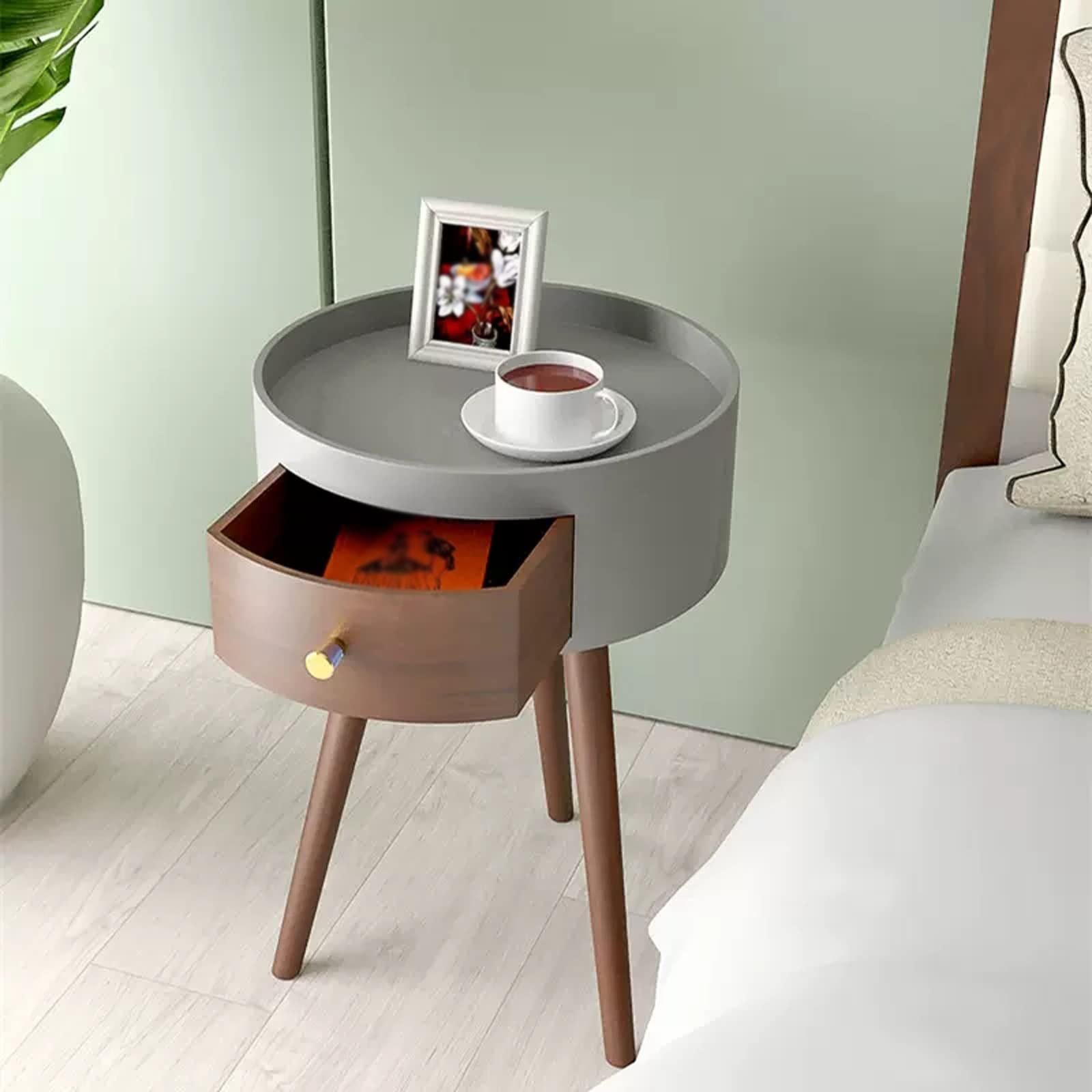 Houten ronde bijzettafels massief nachtkastje kleine salontafel af en toe salontafel bijzettafel woonkamer & kleine ruimtes