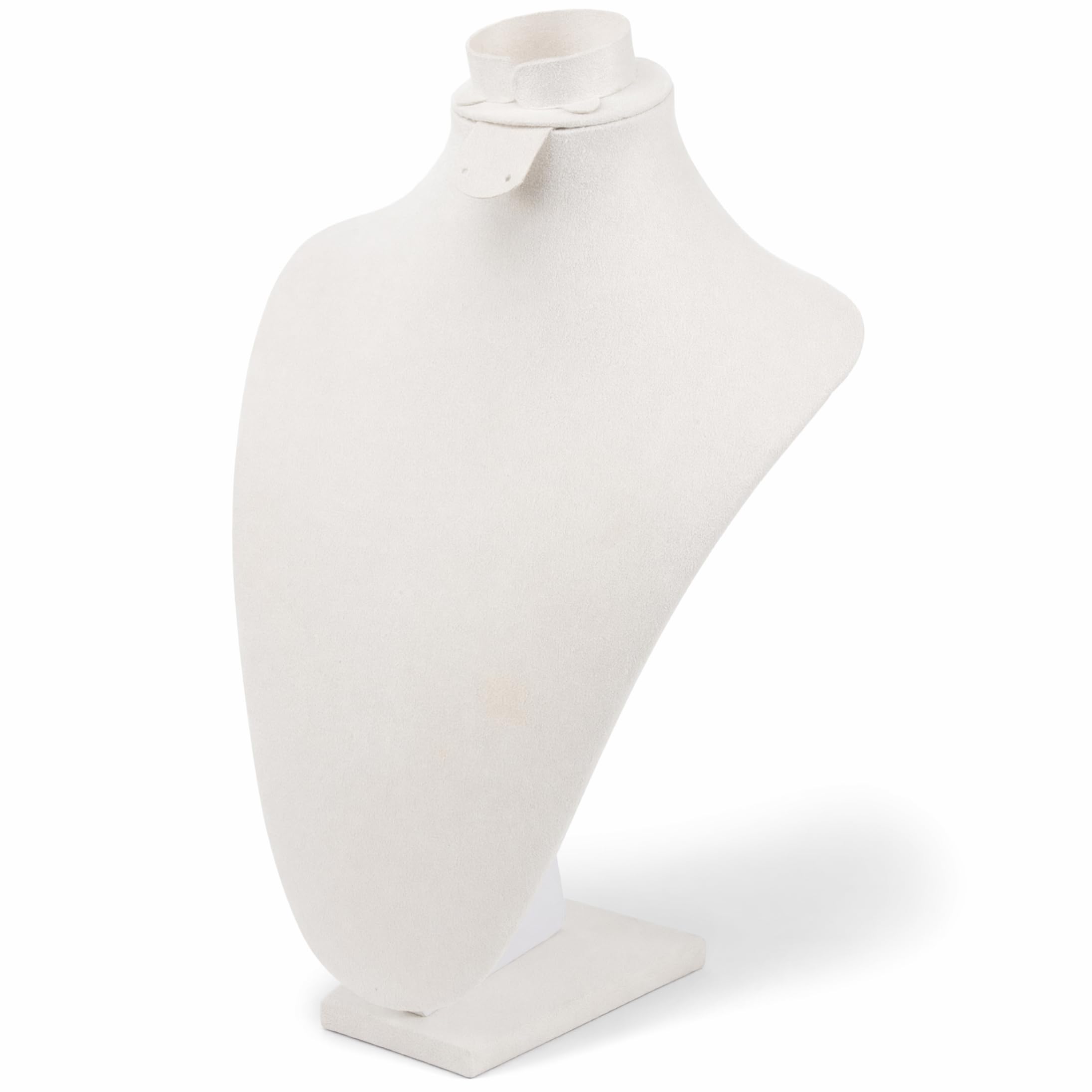 Syutokul Necklace Display Bust, Velvet Jewelry Displays for Vendors – Jewelry Display Stand for Necklace & Pendant Showcase, White