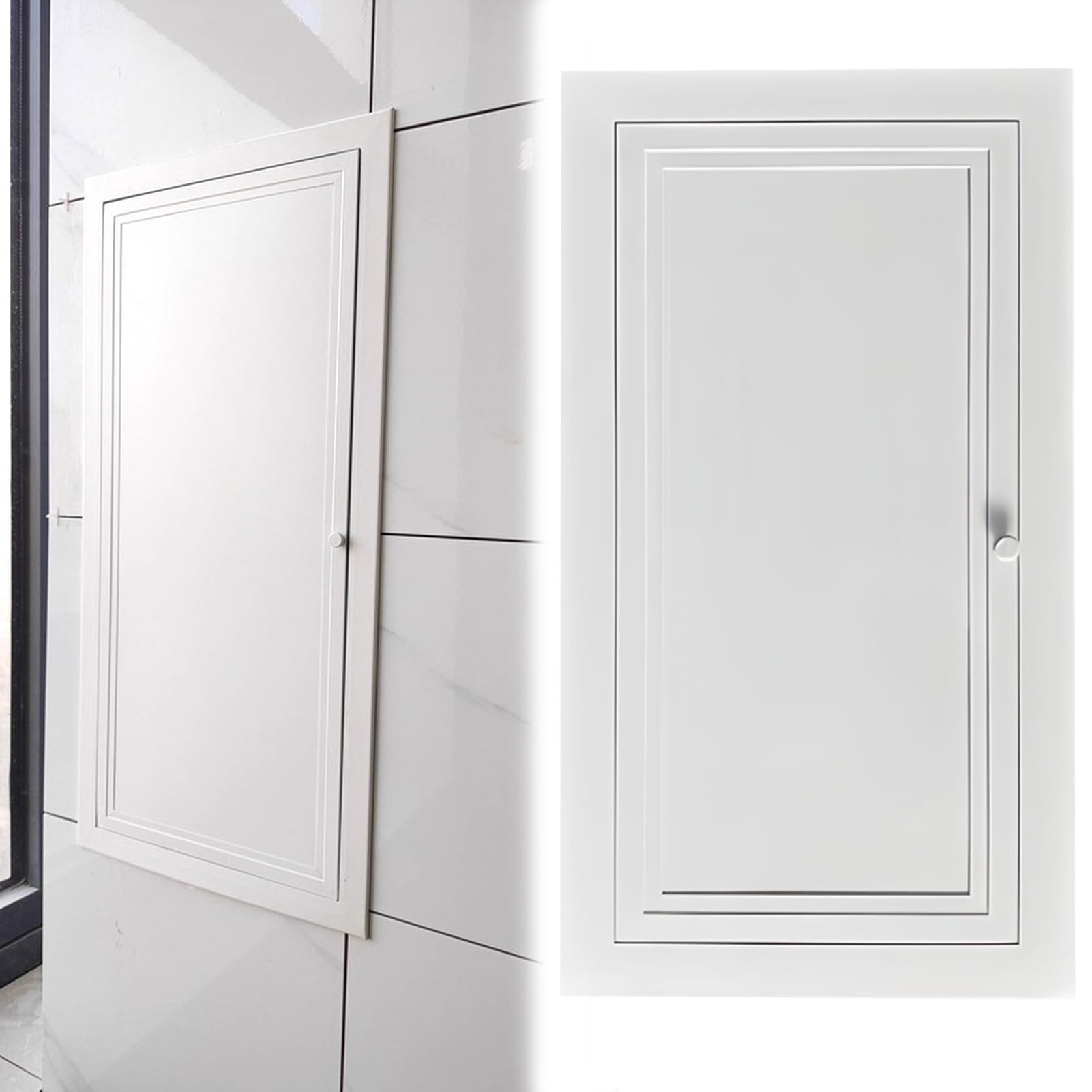 Lonmrrton One Color Recessed Access Panel For Home Plumbing Aluminum Access Door, 12X12/16X24/20X28inch Wall Ceiling Inspection Hatch Cover With Twist Handle, White(32X32in/81X81cm)