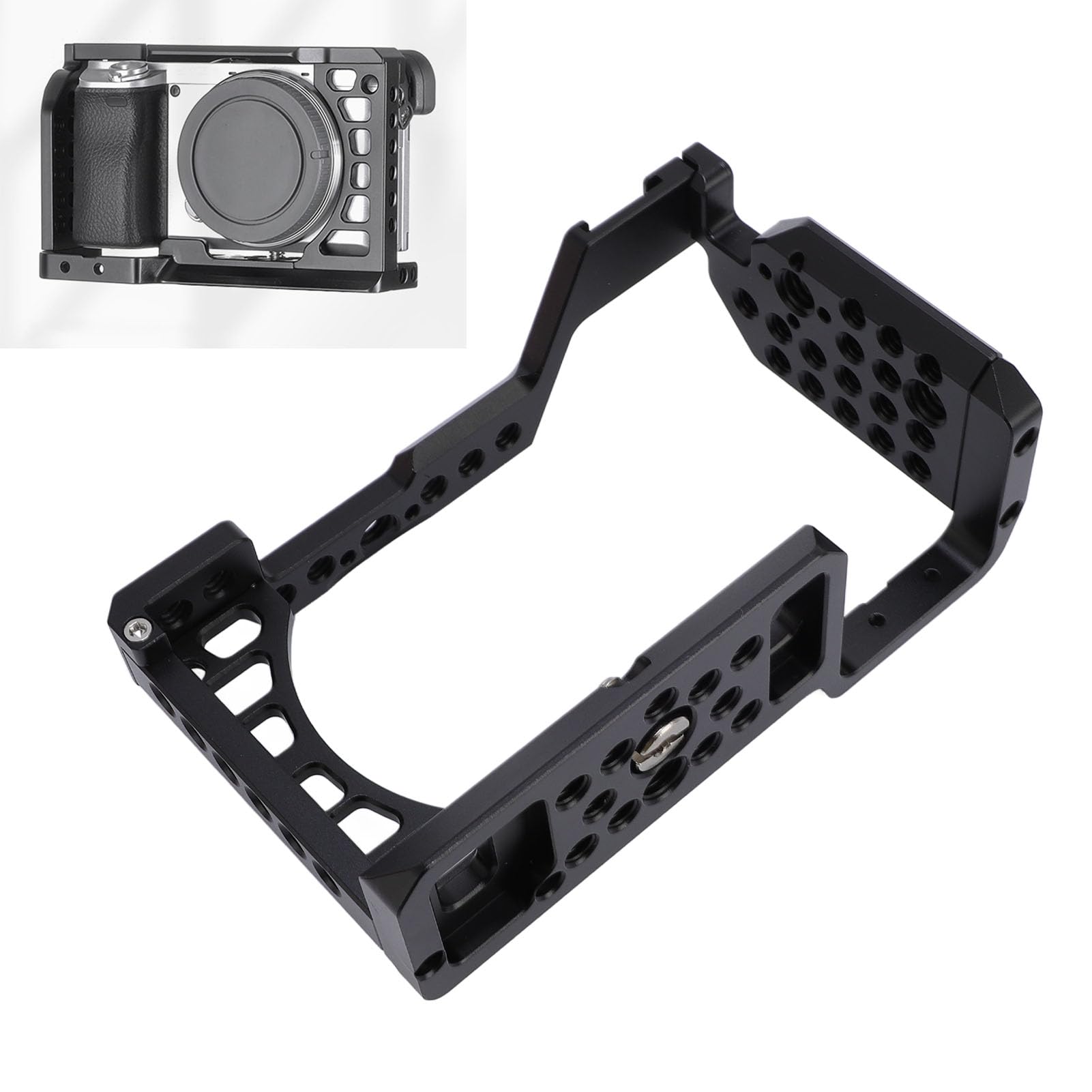 Fabater Metalowy Stabilizator Klatki dla Królika do Aparatu A6000 6300 6400 DSLR, Płyta Szybkiego ładowania, Dokładne Otwieranie, futerał Ochronny ze Stopu Aluminium do Tworzenia Filmów Wideo,