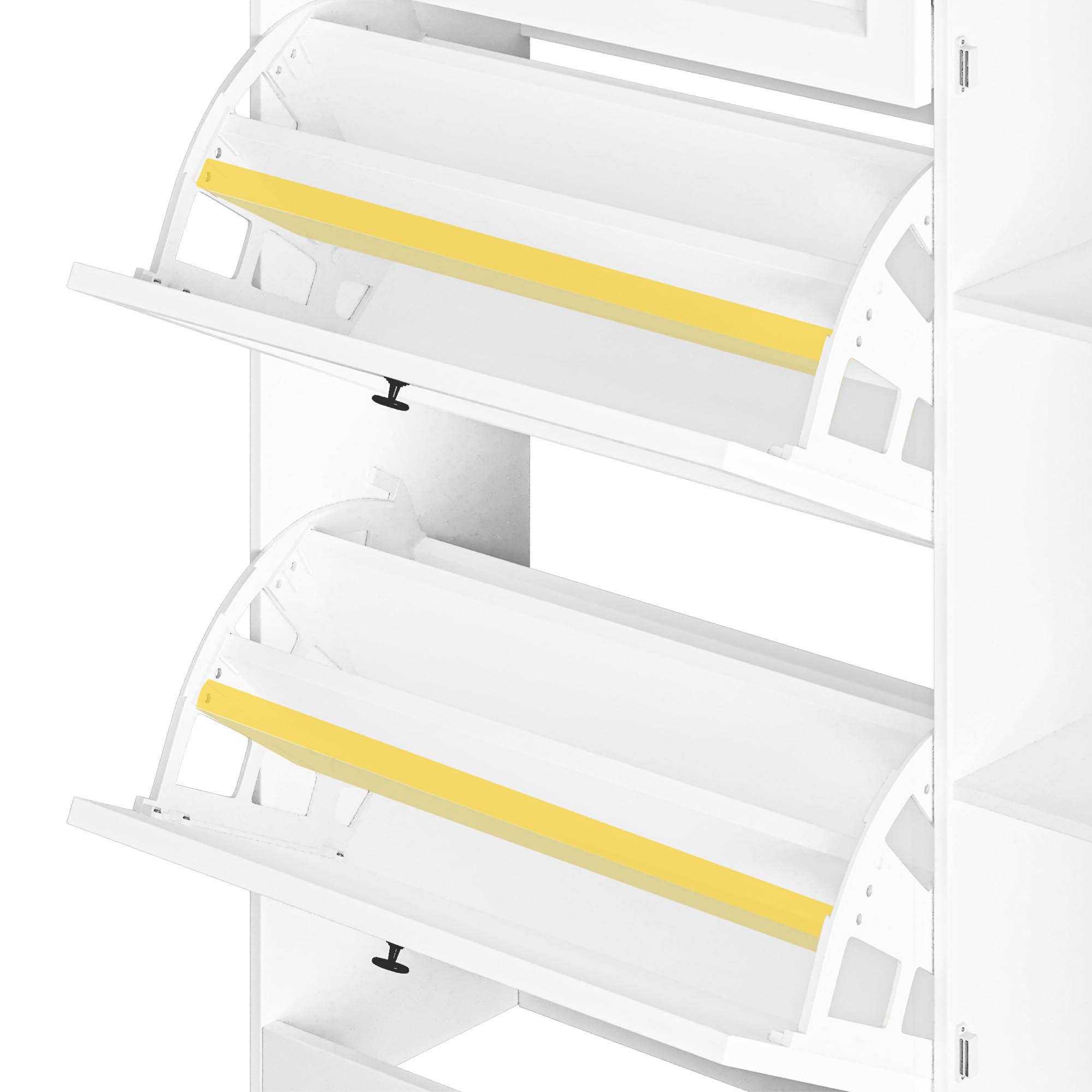 Xbro Zapatero Entrada Recibidor, Mueble Zapatero de Madera con 2 Puertas Abatibles y Armarios, Zapatero Estrecho Entrada Recibidor para Pasillo y Salón, Medidas 100×30×102cm Blanco