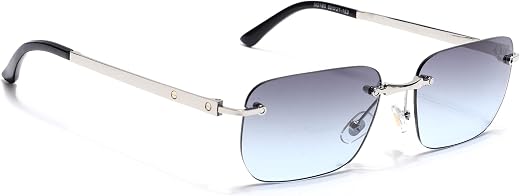 Voyage Rimless Polarized Sunglasses for Men &amp; Women (Black Lens | Black Frame - MG7601)