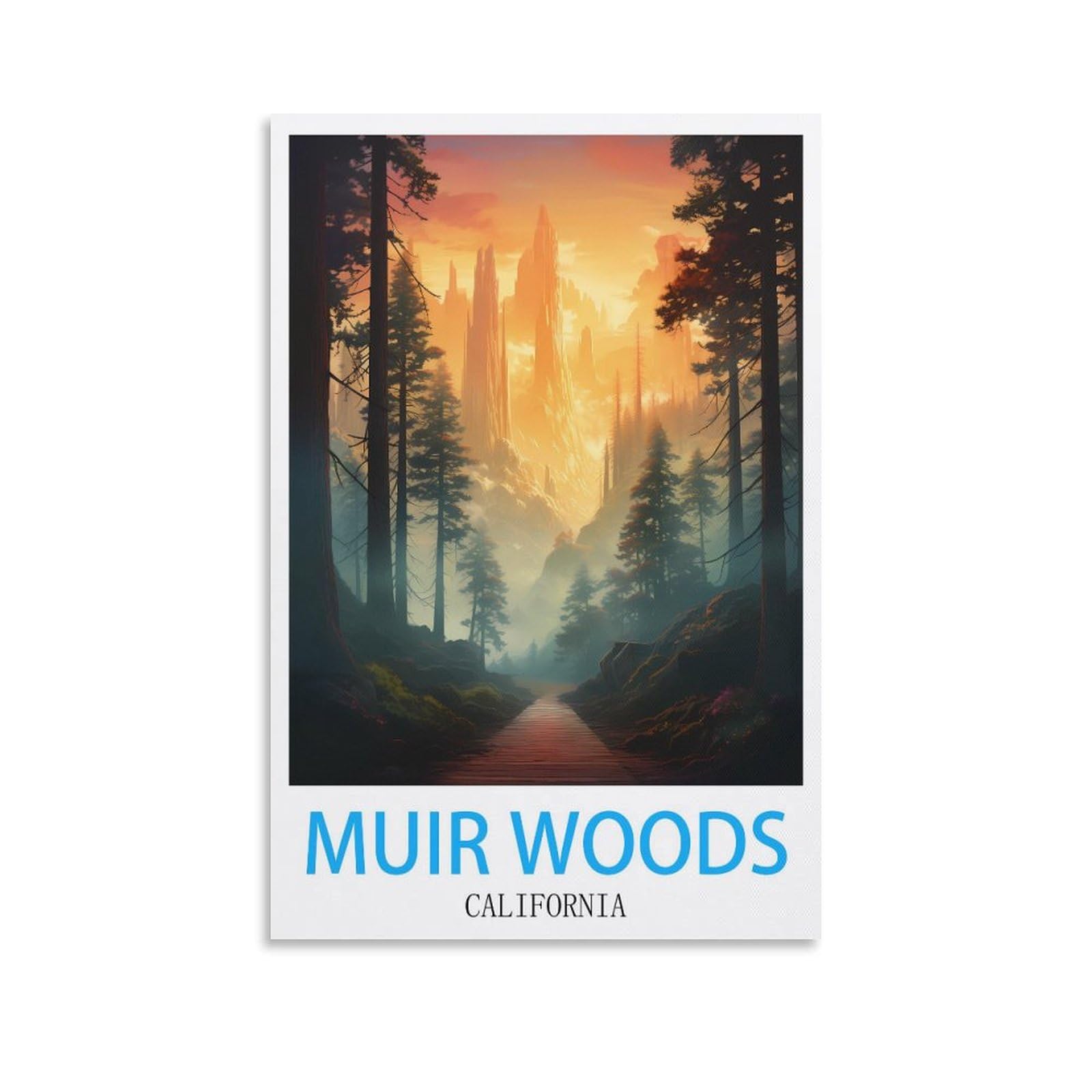 Metal Sign Tin Sign,Muir Woods California,Garden & Kitchen Poster, Inspirational Sign Home Wall Art Decor for Home Kitchen Bar Club Decoration 30x30cm