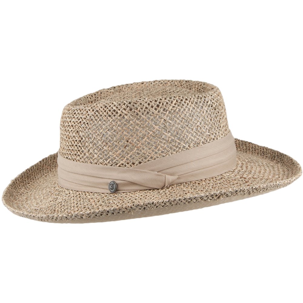 Jaxon Pebble Beach Seagrass Straw Gambler Hat (L/XL) Natural